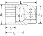 1/2" (12,5mm) Steckschl&uuml;sseleinsatz SW.24mm L.42mm