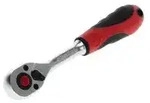 Hebel-Umschaltknarre 2K-Griff, Druckknopf, Feinverzahnung 72 Z&auml;hne, 1/4"