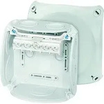 Klemmenkasten 6mm2 5f Kst 130x130x77mm AP 8einf IP66 halogenfrei