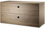String System H&auml;ngeschrank mit Schubladen Walnuss natur 78/42/30