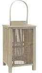 Laterne Malm&ouml; grau H 35cm Bambus
