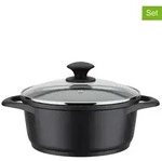GSW 2tlg. Set: Kochtopf ''Gourmet'' in Schwarz - &Oslash; 28 cm