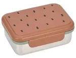L&auml;ssig Lunchbox "Happy Prints" in Hellbraun - (L)17 x (B)13 x (H)6 cm