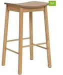 Actona 2er-Set: Barhocker "Barlow" in Hellbraun - (B)44 x (H)76,8 x (T)39,5 cm
