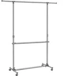 SONGMICS Kleiderst&auml;nder in Silber - (B)166 x (H)198 x (T)49 cm