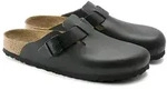 Birkenstock Leder-Clogs "Boston" in Schwarz - Weite N - 43