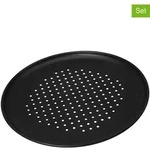 Zenker 2er-Set: Pizzaformen "Special Countries" in Schwarz - &Oslash; 32 cm