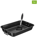 GSW 2tlg. Set: Auflaufform in Schwarz - (L)40 x (B)28,5 cm