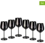 Echtwerk 6er-Set: Weingl&auml;ser in Schwarz - 500 ml