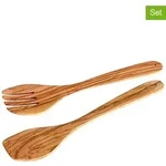 Fackelmann 2 tlg. Set: Salatbesteck in Natur - (L)30 cm