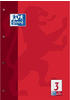 Oxford 5er-Set: Arbeitsblätterblöcke "Oxford - Lineatur 3" in Rot - DIN A4
