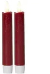 STAR Trading 2er-Set: LED-Kerzen "Flamme" in Rot - (H)15 cm
