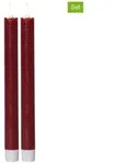 STAR Trading 2er-Set: LED-Kerzen "Flamme", in Rot - (H)24,4 cm