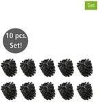 Wenko 10er-Set: Ersatzb&uuml;rstenk&ouml;pfe in Schwarz - (H)10 x &Oslash; 8 cm