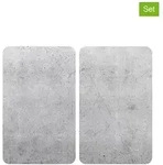 Wenko 2er-Set: Herdabdeckplatten "Beton" in Grau - (L)30 x (B)52 cm