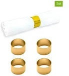 Echtwerk 4er-Set: Serviettenringe "Rund" in Gold - &Oslash; 4 cm