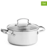 Green Chef 2tlg. Set: Kochtopf "Profile Plus" in Silber - &Oslash; 18 cm