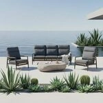 Siena Garden Roma Loungeset verstellbar Aluminium/Kunstfaser Dunkelgrau R07994