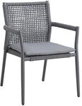 MWH Ropero Stapelsessel Aluminium mit Sitzkissen Dunkelgrau 879042