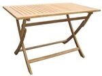 Zebra Poker Klapptisch 120x70 cm Teak mit Edelstahlbeschl&auml;gen AR23003-S