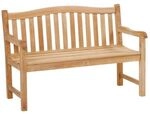 Zebra Yachtclub Gartenbank 130 cm Teak mit Edelstahlbeschl&auml;gen Braun AR23011-S
