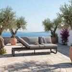 Zebra Fly Gartenloungesofa verstellbar Aluminium/Olefin Dunkelgrau|Hellgrau AR6295