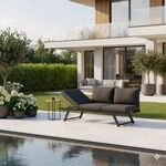 Sieger Auckland Diningsofa Aluminium/Sunproof Dunkelgrau 427/G-G