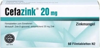 PZN-DE 10549299, Cefak CEFAZINK 20 mg Filmtabletten 60 St, Grundpreis: &euro; 0,21 /
