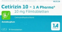 PZN-DE 03823564, CETIRIZIN 10-1A Pharma Filmtabletten 7 St, Grundpreis: &euro; 0,28 /