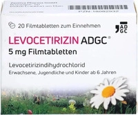 PZN-DE 18082932, Zentiva Pharma LEVOCETIRIZIN ADGC 5 mg Filmtabletten 20 St,