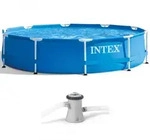 Intex Metal Frame 28202NP - &Oslash;305x76 cm - Runder Pool + Filterpumpe