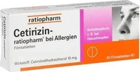 PZN-DE 02158142, Cetirizin ratiopharm bei Allergien, 20 St, Grundpreis: &euro; 0,13 /