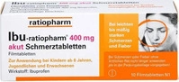 PZN-DE 00266011, Ibu ratiopharm 400 mg akut Schmerztabletten, 10 St, Grundpreis: