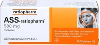 PZN-DE 03403885, ASS Ratiopharm 500 mg Tabletten Inhalt: 30 St