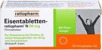 PZN-DE 06957696, Eisentabletten ratiopharm N 50 mg Filmtabletten Inhalt: 50 St
