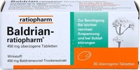 PZN-DE 07052690, Baldrian ratiopharm &uuml;berzogene Tabletten Inhalt: 30 St