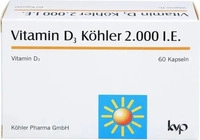 PZN-DE 09942407, Vitamin D3 K&ouml;hler 2000 IE Kapseln Inhalt: 28.3 g, Grundpreis: