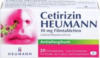 PZN-DE 02075309, Cetirizin HEUMANN 10 mg Filmtabletten Inhalt: 20 St