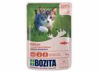 12x85g Bozita Häppchen in Soße Kitten Lachs Katzenfutter nass