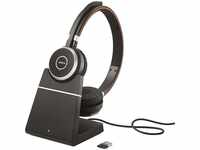 Jabra Headset Evolve 65 SE UC, Ladestation, Stereo-Headset mit Mikrofon, Bluetooth,