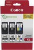Canon Tinte 2x PG-560XL + CL-561XL, 3712C009, 2x 14,3ml schwarz + 12,2ml color