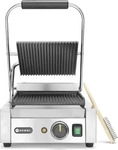 Hendi Kontaktgrill Panini, 263501, 1800 Watt, gerillte Gusseisen Grillplatte