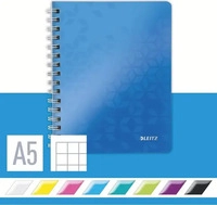 Leitz Collegeblock 4641-00-36, WOW, A5, Rand rundum 80 g/m&sup2; 80 Blatt mit Kopfzeile