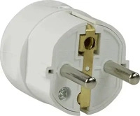 as-Schwabe Schutzkontaktstecker 45031, wei&szlig;, aus Kunststoff, 16 A / 230 V, IP20 f&uuml;r