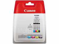Canon Tinte CLI-571 Multipack, schwarz, cyan, magenta, gelb, 4 Stück, Grundpreis: