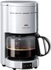 Braun Kaffeemaschine Aromaster Classic KF 47, für 10 Tassen, 1,25 Liter, weiß, mit