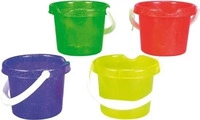 Simba Sandspielzeug 107106529, Baby Eimer Glitter, Eimer, farbig sortiert, 1 St&uuml;ck