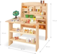 Pinolino Kaufladen 222103 Emma, aus Holz, unbehandelt, 92 x 110 x 94 cm