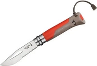 Opinel Klappmesser No.8 Outdoor Earth, Klingenl&auml;nge 8,2cm, rot, Zweihandmesser