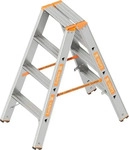 Layher Stehleiter Topic 1043, beidseitig begehbar, Schwerlastleiter aus Aluminium,